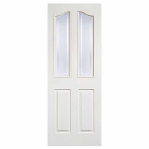 Mayfair 2L White Moulded Textured with Obscure Glass & Clear Lines