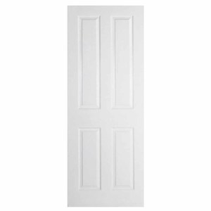 4 Panel White Moulded Textured Fire Door (FD30) LPD