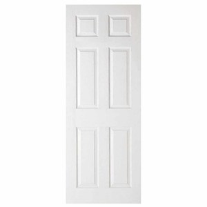 6 Panel White Moulded Textured Fire Door (FD30)