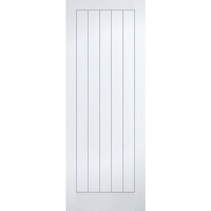 Vertical 5 Panel White Moulded Textured Fire Door (FD30)