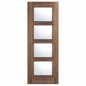 Vancouver 4L Prefinished Walnut Fire Door with Clear Glass (FD30)