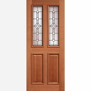 Derby Hardwood External Door Leaded Double Glazed