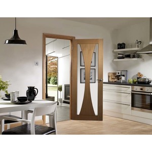 Verona Unfinished Oak Fire Door with Clear Glass (FD30)