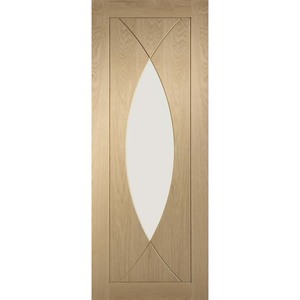 Pesaro Unfinished Oak Fire Door with Clear Glass (FD30)