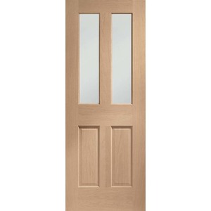 Malton Unfinished Oak Fire Door with Clear Glass (FD30)