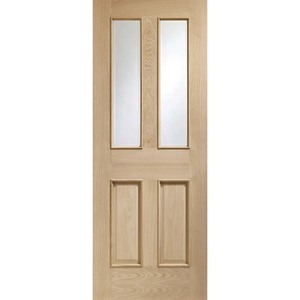 Malton Unfinished Oak with Clear Raised Mouldings & Clear Bevelled Glass