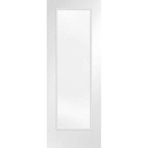 Pattern 10 White Primed Fire Door with Clear Glass (FD30)