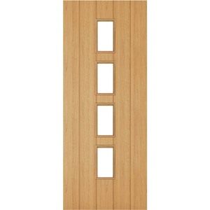 Galway Unfinished Oak Fire Door with Clear Glass (FD30)