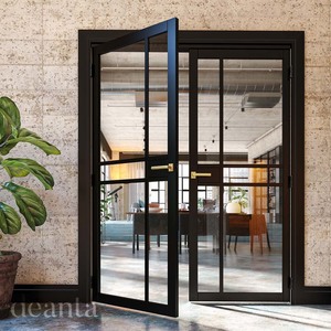 Dalston Prefinished Black Urban Door with Clear Glass