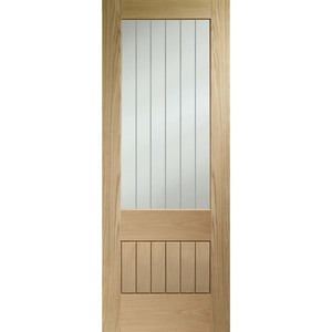 Suffolk Essential 2XG Unfinished Oak with Clear Etched Glass