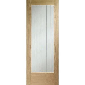 Suffolk Essential P10 Unfinished Oak with Clear Etched Glass