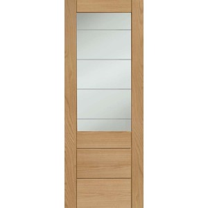 Palermo Essential 2XG Unfinished Oak with Clear Etched Glass