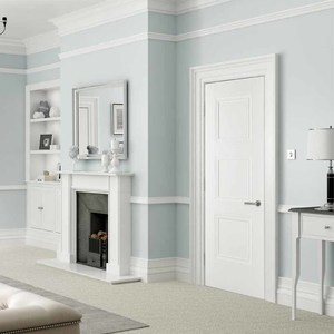 Knightsbridge White Primed with Raised Mouldings Fire Door (FD30)