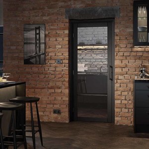 Soho Prefinished Charcoal Grained with Clear Glass