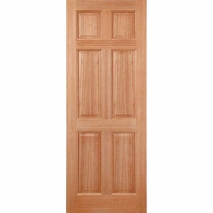 Colonial 6 Panel Hardwood External Door - LPD